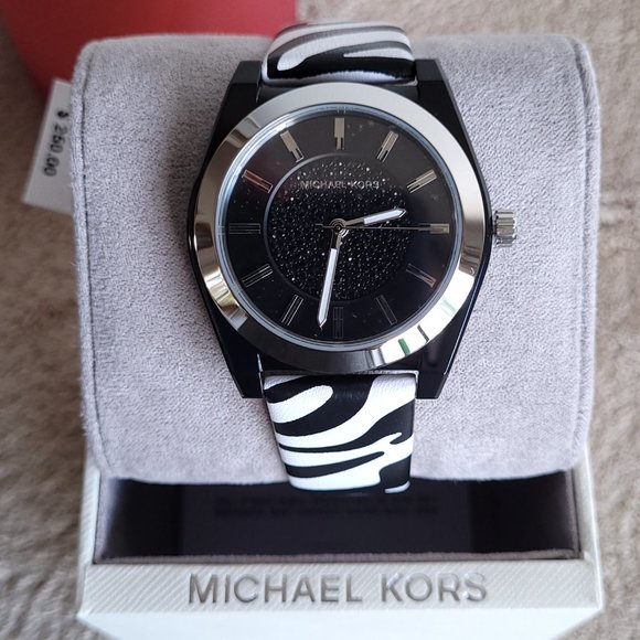 Michael Kors Women\'s Channing Three-Hand Zebra Print Leather Watch-MK2856 main image 10